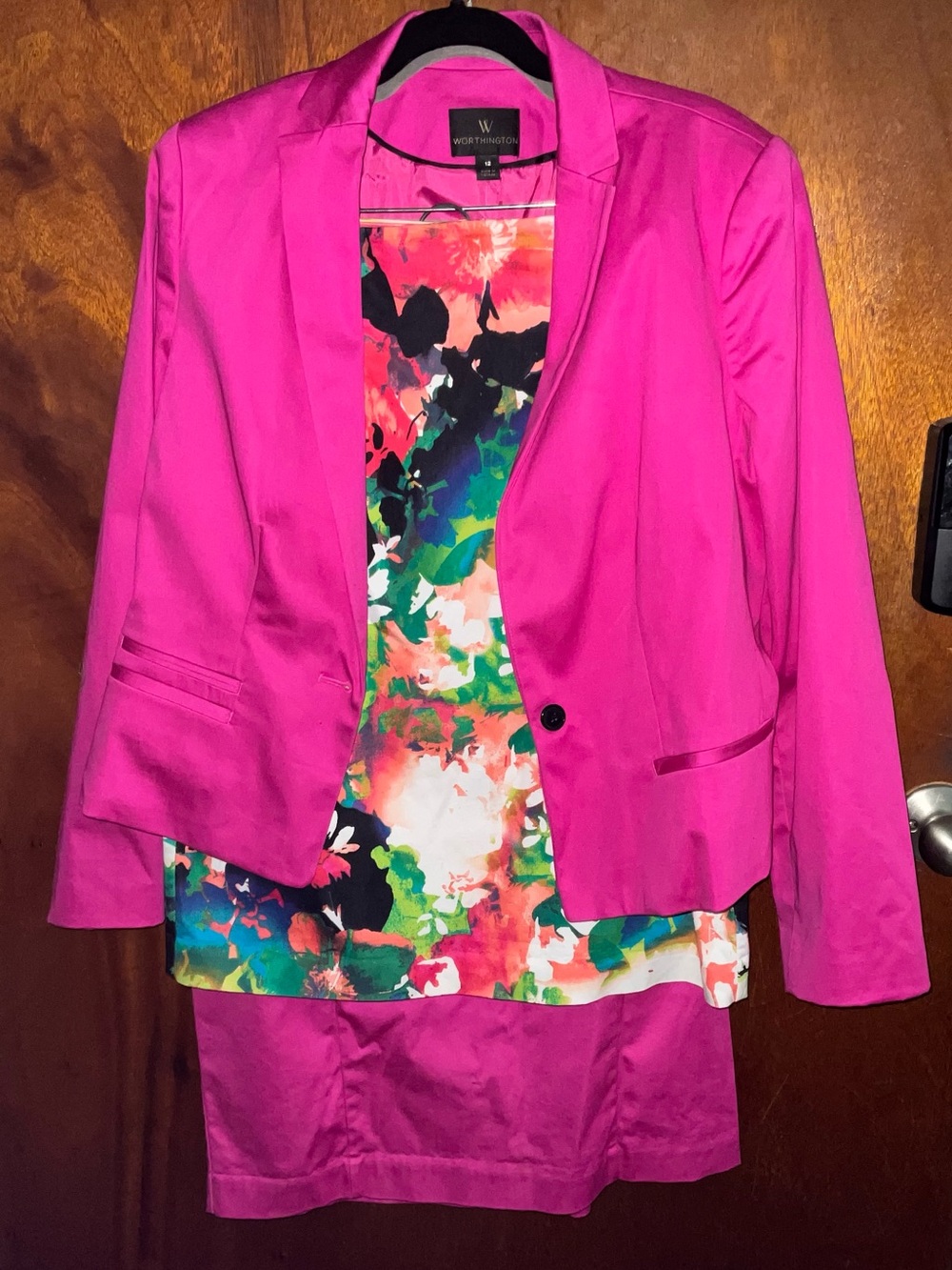 Worthington Hot Pink Women's Blazer; includes 2 coordinating skirts.